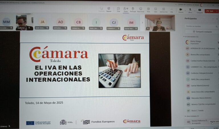 Lee más sobre el artículo El area internacional de la Camara de Toledo, organiza un webminar sobre los requisitos fiscales en las operaciones comerciales internacionales